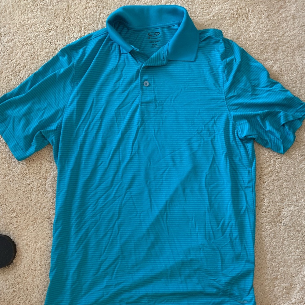 Champion Men’s Golf Shirt - blue/green stripes